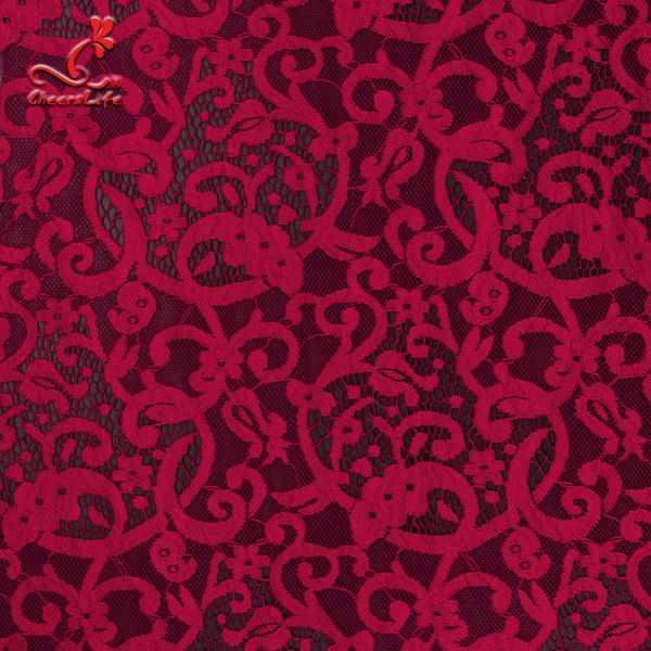 2019 Hot African Lace Fabric High Quality Red Lace Fabric For Garment