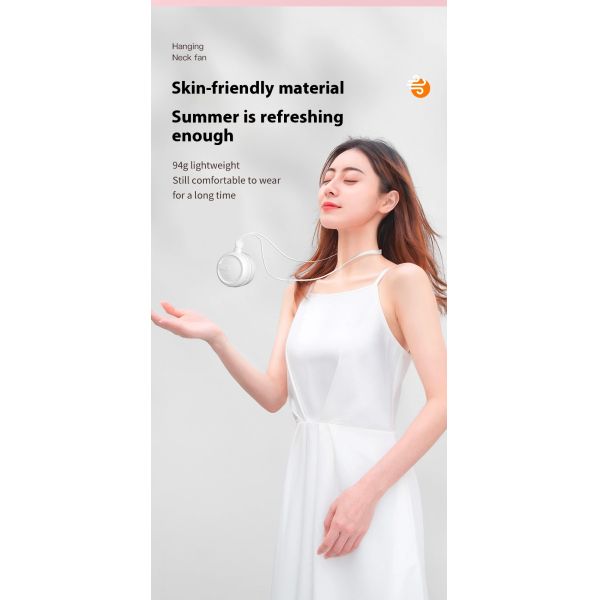 Neck Wearable Portable Hanging Neck Fan with High Wind Capacity and DC5V Power Supply