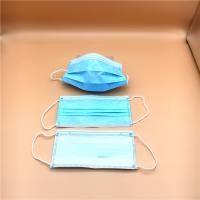 Blue Sterile Disposable Mouth Mask , Fiberglass Free Surgical Mask 3 Ply