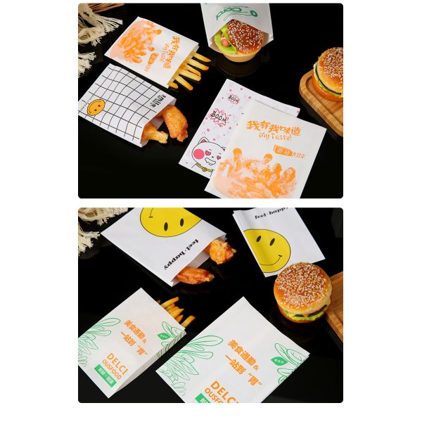 Пищевые покрытые бумажные пакеты для быстрого питания