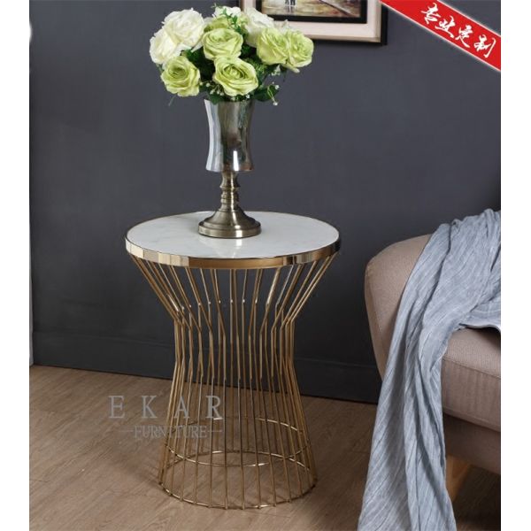 Heated Mental Gold Side Table Living Room Furniture