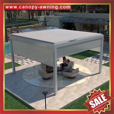 outdoor backyard Modern Aluminium Motorized Opening louvered shutter Roof Pergola for sale