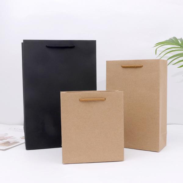 Personalized Brown Paper Bags With Handles Eco Friendly With Logo Printing