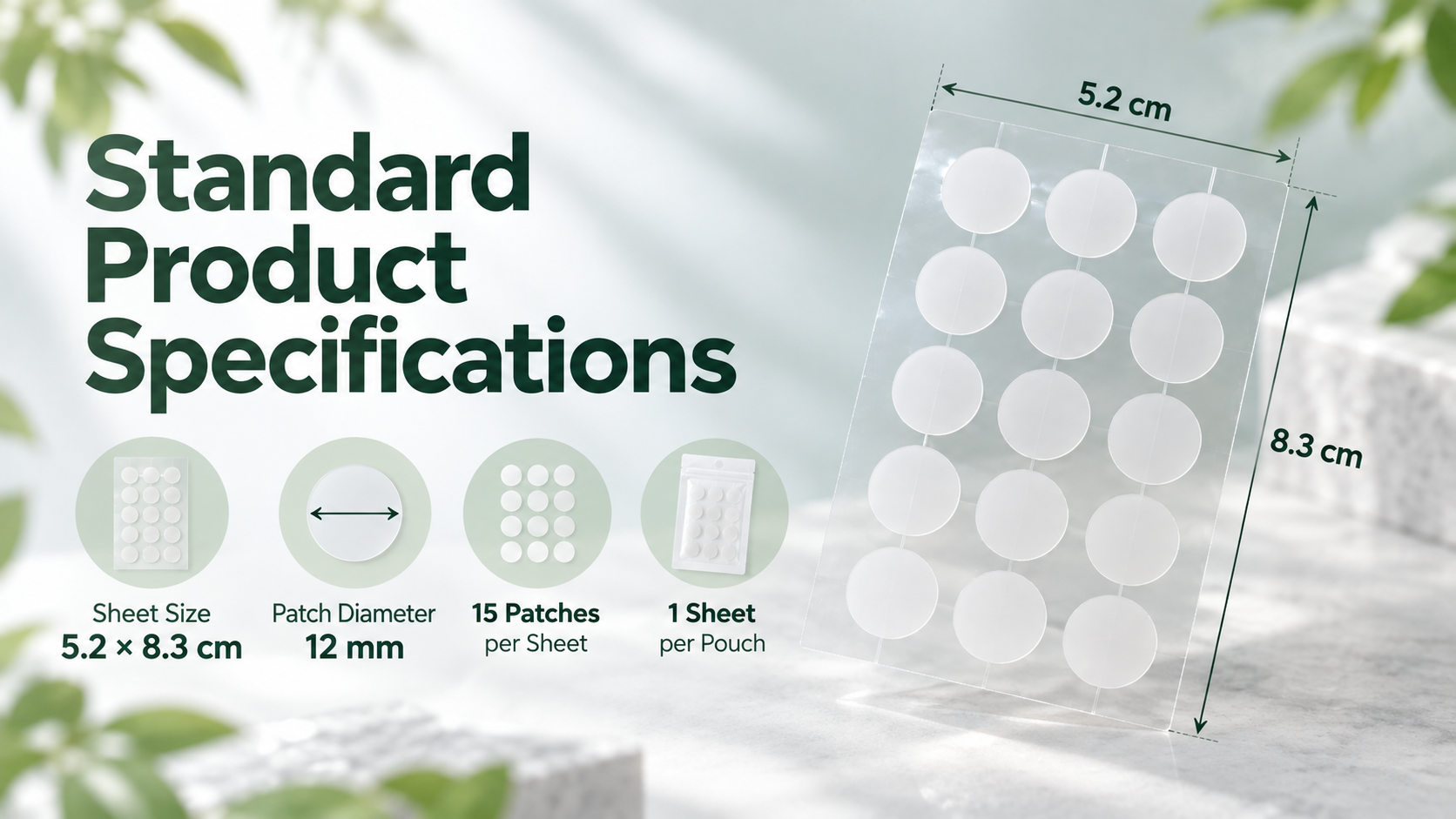 0.15 mm Ultra-Thin Hydrocolloid Acne Patch OEM Manufacturer Hydrocolloid Patch for Skincare Brands