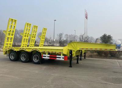 60 80 100 Tons Lowboy Flatbed Lowbed Gooseneck Truck Semi Trailer With Steel Material