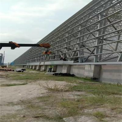 Mid Grey Paint Light Glass Frame 100-300m Steel Truss Structure Bending