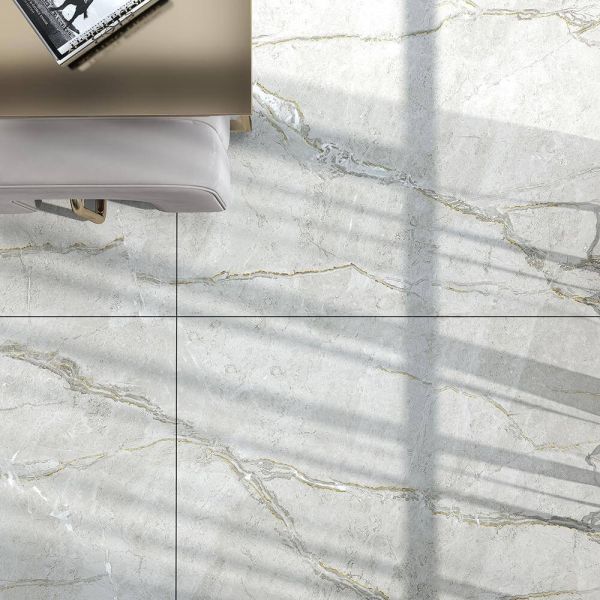 Carrelage en porcelaine de luxe K Line DOT doré brillant poli 900x1800mm pour sol et mur