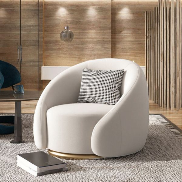 Modern Leisure Lounge Sofa Chair Lazy Swivel Accent Chair Rotatable Single Seat Round Velvet Fabric Sofa Chair for Living Room