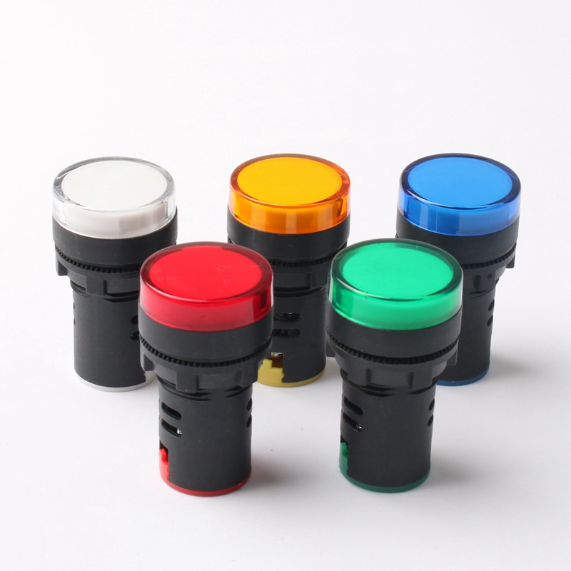 AD16-22D/S Industrial Control Equipment Indicator Light Red/Green/Blue/White/Yellow 12V-380V LED IP55 22mm Mounting Hole Plastic