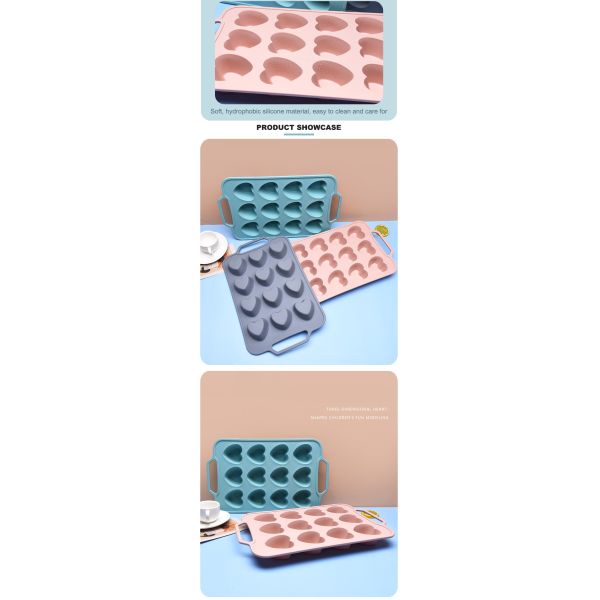 Household Non Stick Heart Shaped Silicone Muffin Moulds