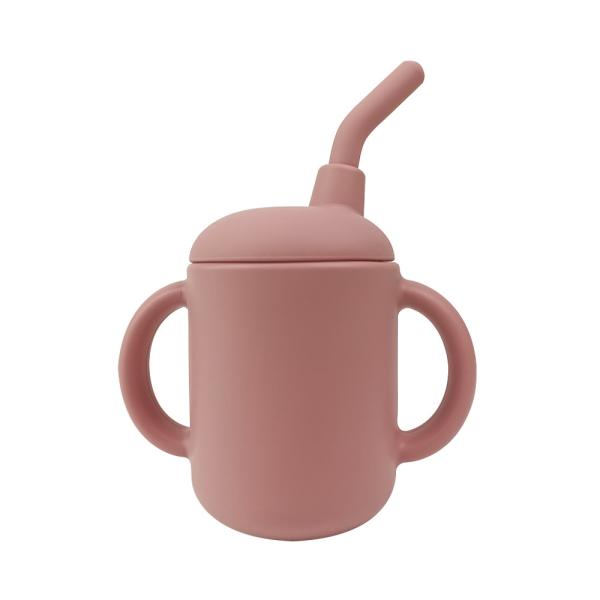 120ml Silicone Dark Blue Spill Proof Kids Cup Personalized Baby Cup With Straw