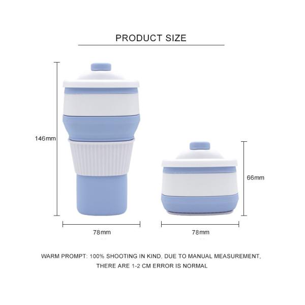 Sustainable 300ml BPA Free Silicone Coffee Cup Collapsible