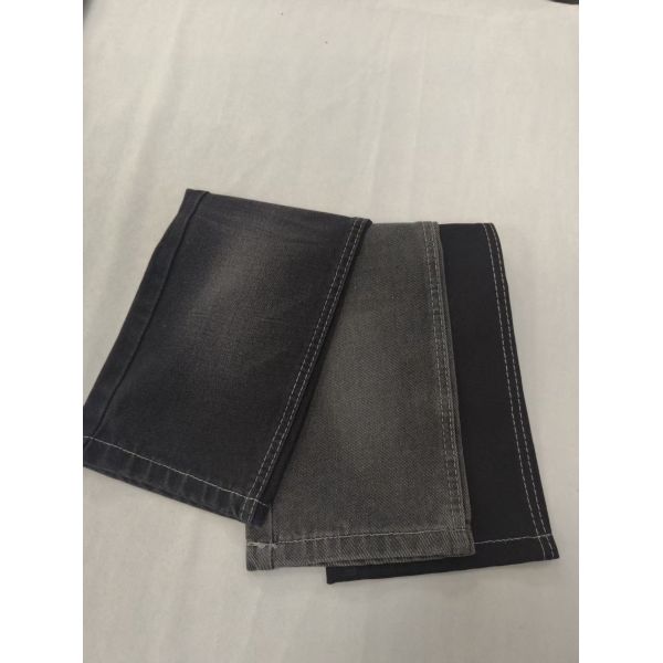 65%Cotton 12.2oz Cotton Rayon Polyester Black 180cm Denim fabric 7x7 JSD3085