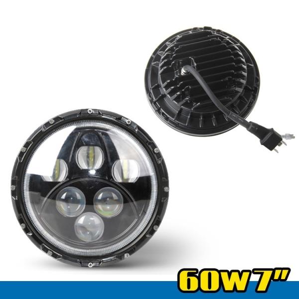 7 Inch 60W LED Work Light , High Or Low Beam Car Daytime Driving Light For Jeep Wrangler