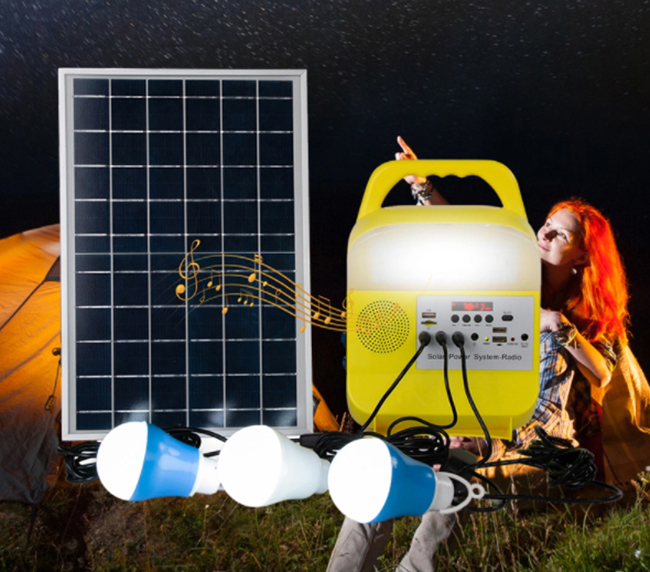 Покрашенная штейновая 6000mah портативная солнечная система света солнечной энергии СИД шариков 5W