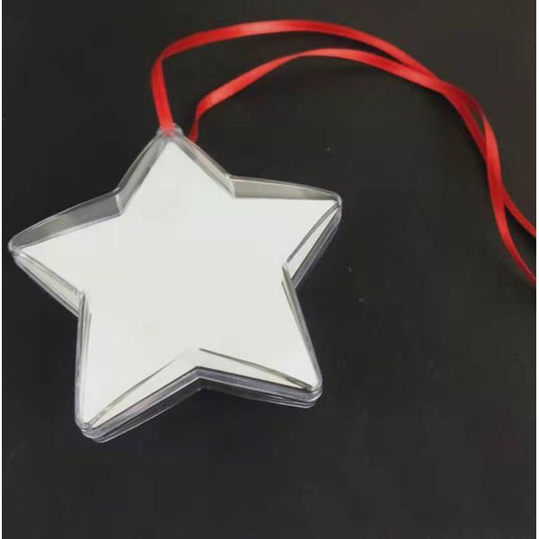 Christmas Heart Circle Star Plastic Ornament Balls Sublimation MDF Hanging