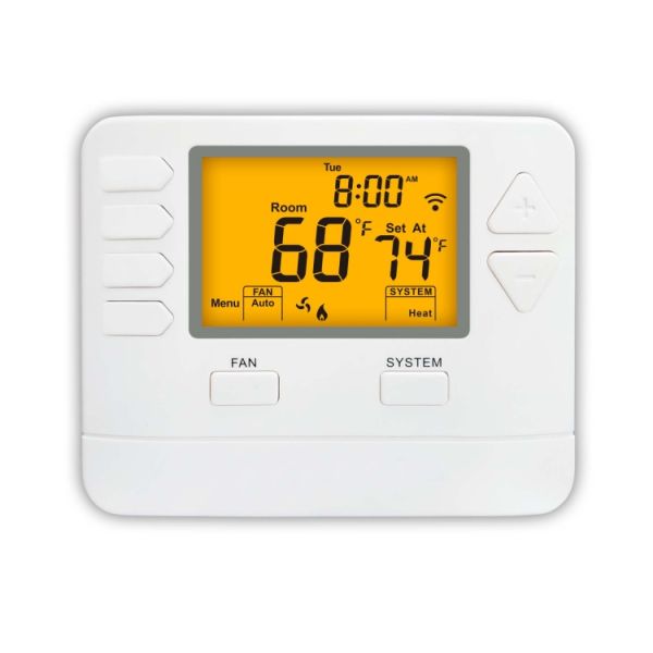 18-30 VAC NEC Class II Power Supply Temperature Control with 7 Day Programmable TUYA WIFI Thermostat and 5/1/1 Day Programming