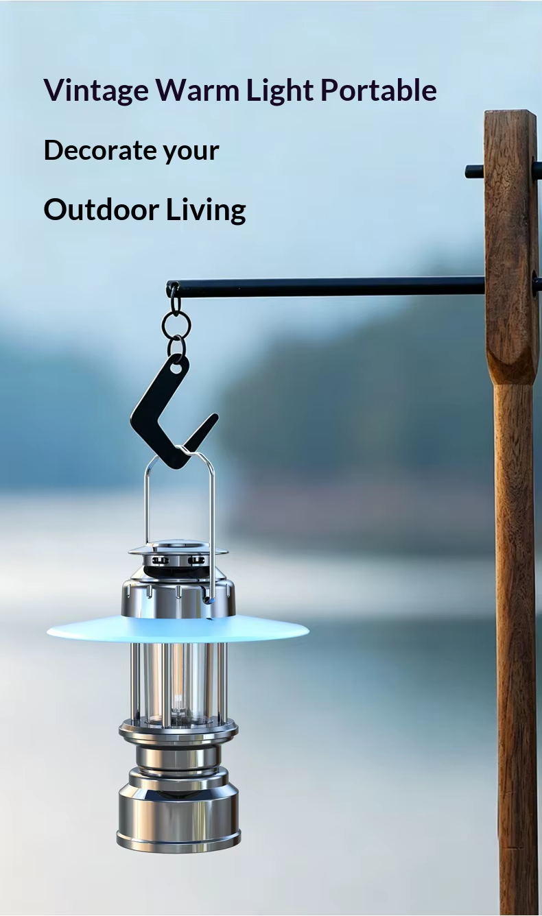 Outdoor Camping Lighting Atmosphere Lamp New Portable Retro Horse Lamp Tent Lamp Charging Lighting Reading Lamp