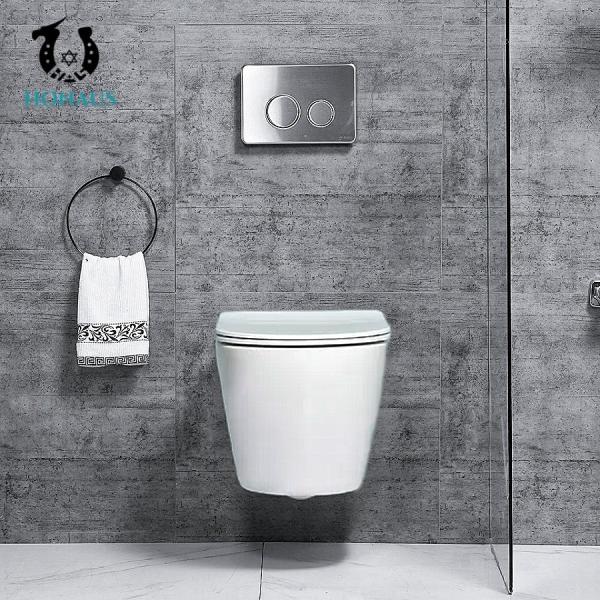 Ceramic High Temperature Forged Luxury CE Hotel Restaurant Wall Hung Toilet Bowl