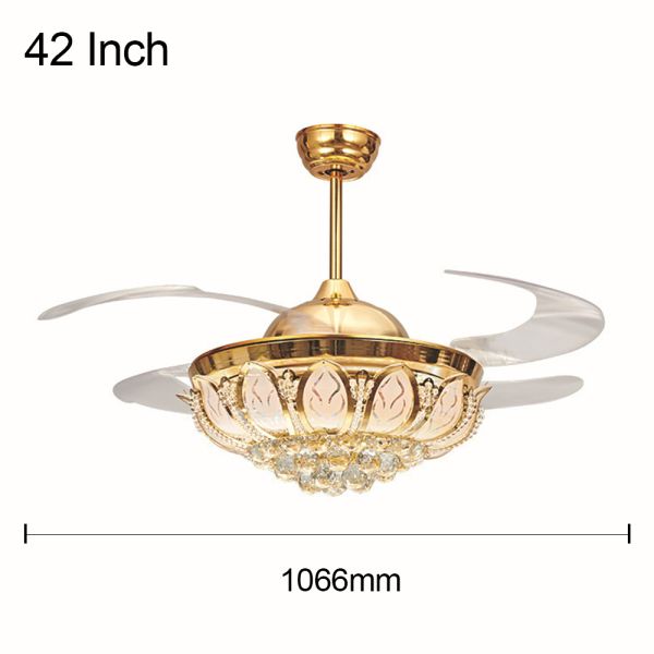Ceiling fans Nordic Modern crystal light christmas decorations for home living room hotel Ceiling Fan lamp(WH-VLL-10)