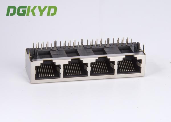 Le quadruple du bâti 1x4 de carte PCB met en communication les crics modulaires de port multiple du connecteur RJ45