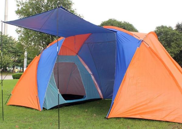 Material impermeável exterior do plutônio do nylon da barraca de acampamento de duas salas para a ajuda humanitária