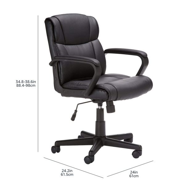Small Convenient Leather Rotating Boss Office Chair Cold Molded Foam