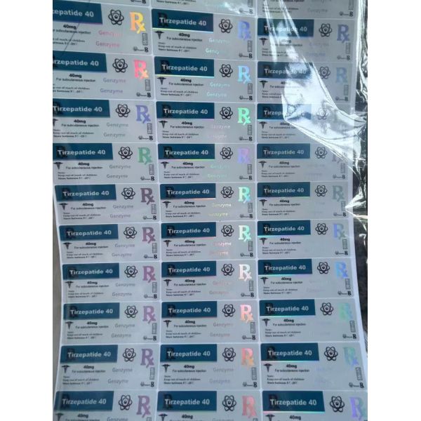 AOD964 3ml Glass Vial Labels With Hologram PET Materail Laser Shinny Effect