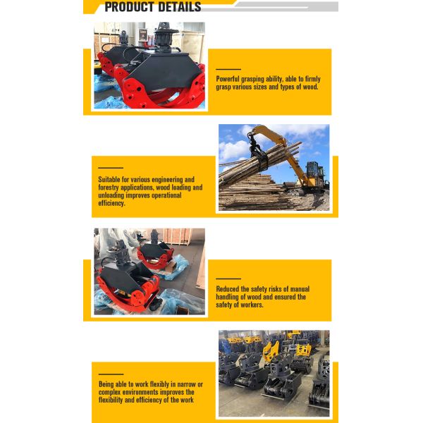 Excavadora OEM Rodante hidráulico de agarrador de madera