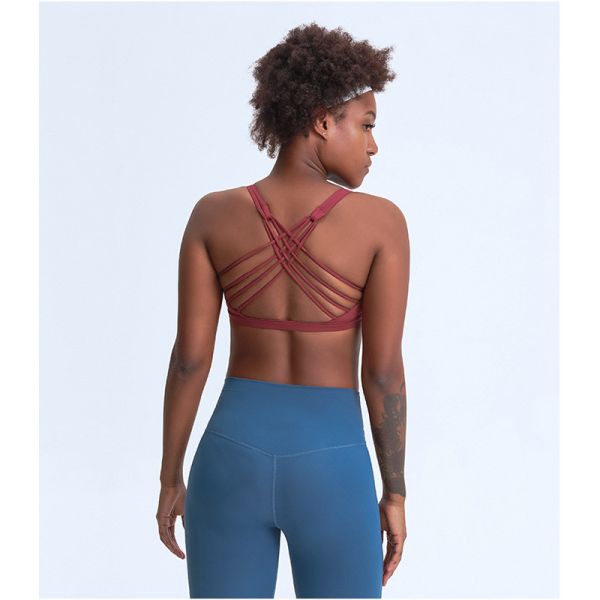 Нагая чувствуя задняя часть Breathable бюстгальтера спорт женщин перекрестная со съемной пусковой площадкой