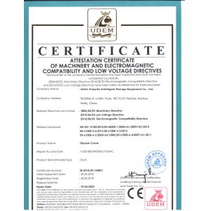 Anhui Huayide Intelligent Storage Equipment Co., Ltd. Certificaciones