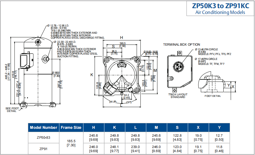 Компрессор ZP67KCE-TFD рефрижерации черноты компрессора переченя 5.6HP 55000BTU ZP R410A