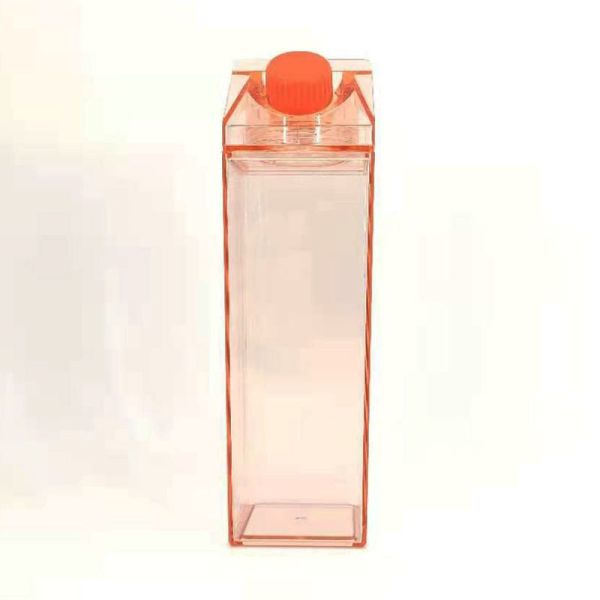 Customized Logo Acceptable 500ml 1000ml Transparent Acrylic Milk Carton Water Bottle
