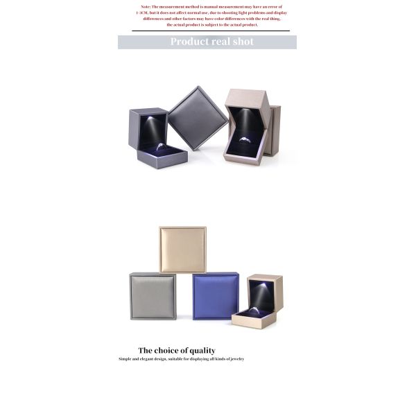 Caja de joyas de LED azul para el embalaje de lujo de los pendientes pulseras collares anillos