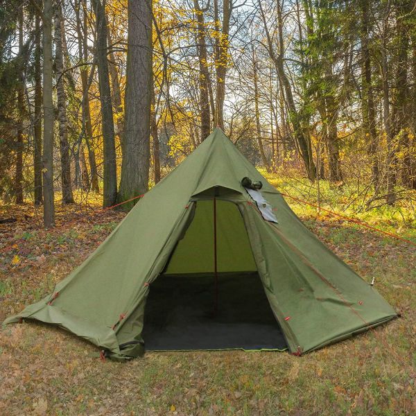 PU3000mm Ultralight Portable Camping Tent With Flue Pipe Window