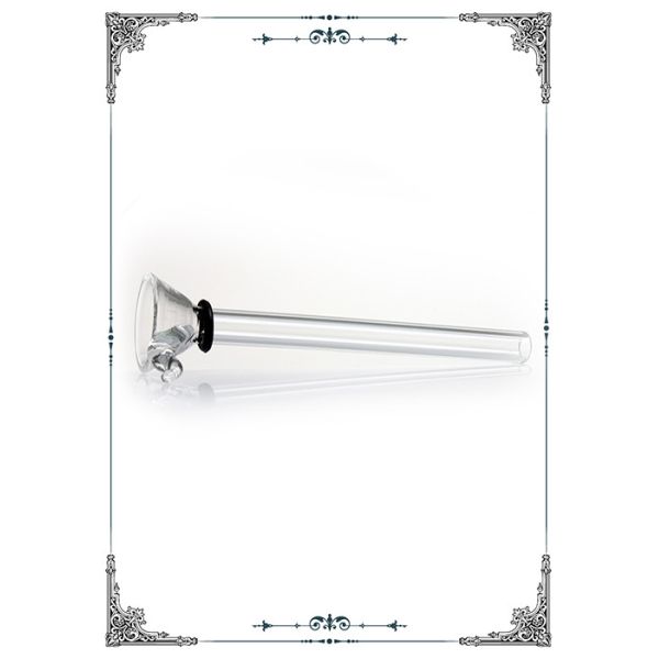 Glass Downstem Female Slide And Male Stem With Black Rubber Water Pipe Accessory