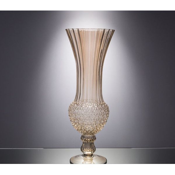 European Glass Vase Rich Bamboo Hydroponic Flowerware Champagne Gold Household Furnishings