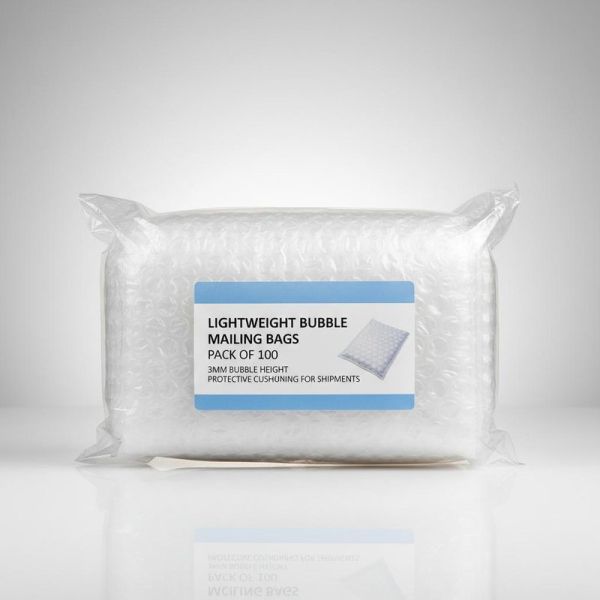 Lightweight Bubble Mailing Bags Pack Of 100 Designed With 3MM Bubble Height Offering Protective Cushioning For Shipments