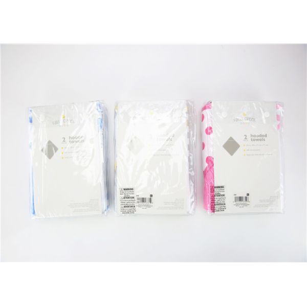 Newborn Baby Swaddle Blankets 2pk Knit Terry Hooded Towel Ventilation 200G