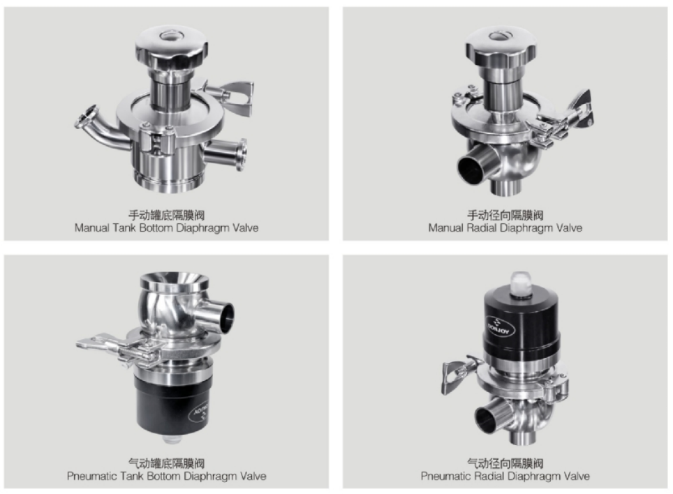 316L Stainless Steel Hygienic Tank Diaphragm Valve For Pharmacy