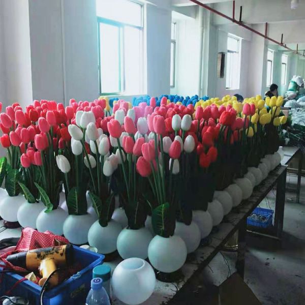 LED Night Light Fake Flower Tulip Vase Lamp Small Night Light Export Foreign Imitation Flower Home Decoration