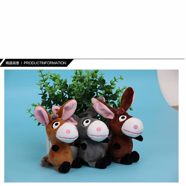 Cute Donkey Shape Plush Keychain Toys Mini Size PP Cotton Filling 13CM