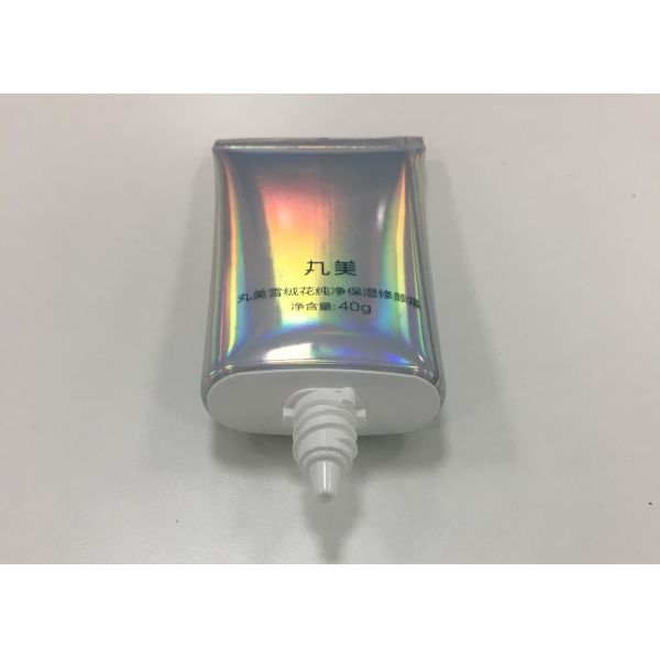 Трубка Дя 35 плоским овальным голографическим прокатанная алюминием косметическая для сливк ББ