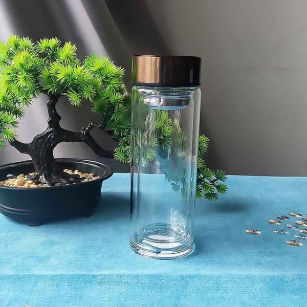 Innovative Drinkware High Borosilicate Double Glass Cup for Tea Separation in B2B