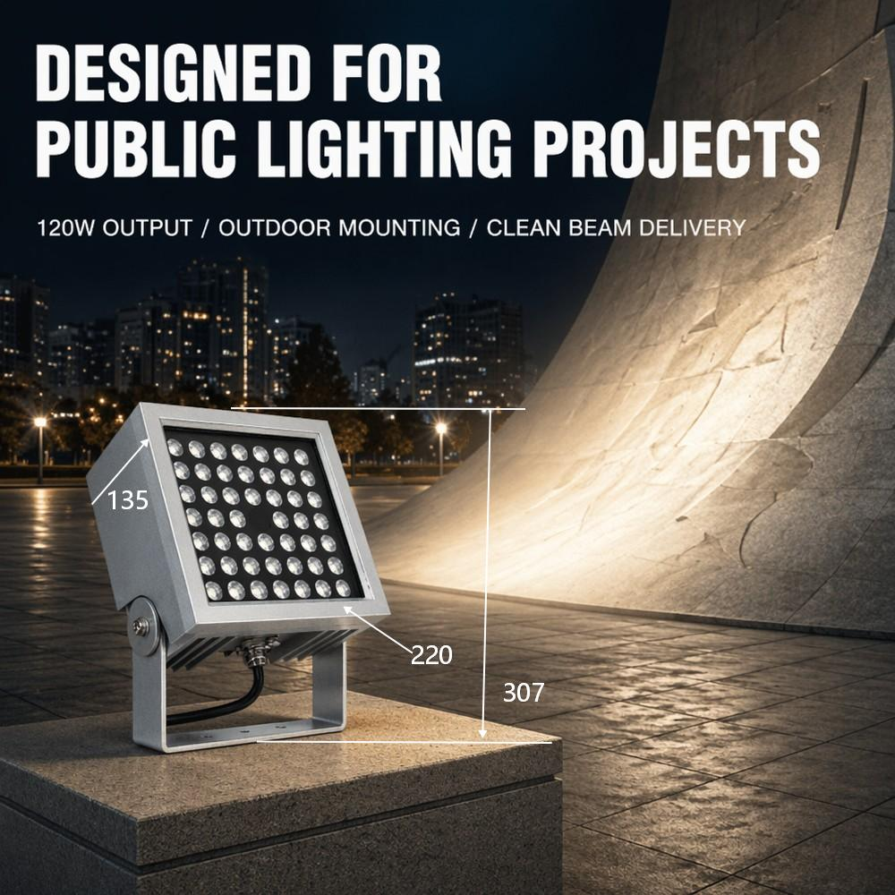 120W High Power RGBW Single Color Flood Light For Facade Washing And Landscape Projects