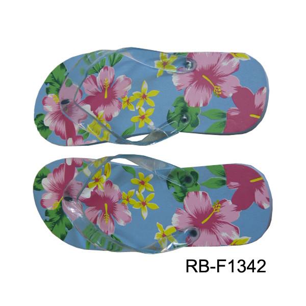 V strap full color printed  Women Flip flops  thongs slipers manufacturers
