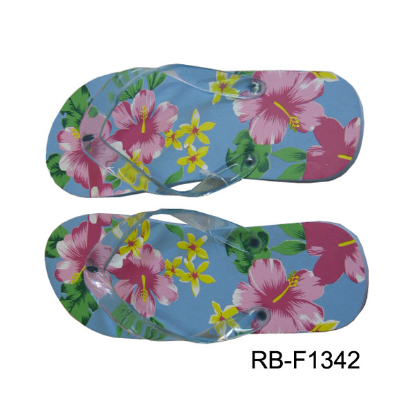 V strap full color printed Women Flip flops thongs slipers manufacturers