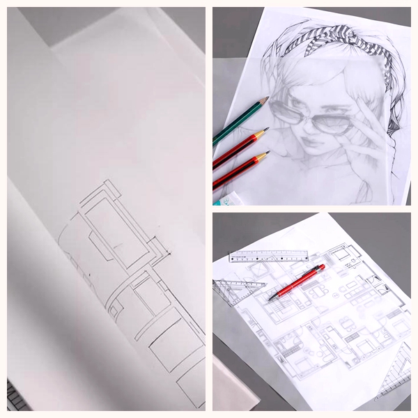 White Tracing Paper 1100mm Roll 50g Sketch And Drafting Paper Roll Белая трассировочная бумага 1100 мм рулон 50 грамм эскиз и бумажная рулонка