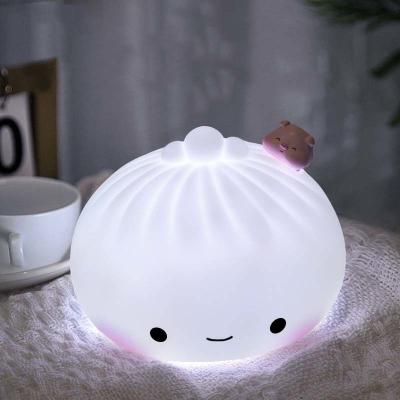 Cute Baby Night Light 7-Color Soft Silicone Nursery Light For Kids Room Decor With Portable Rechargeable Cute Night Lamp