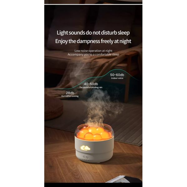 Cloud Design Essential Oil Ultrasonic Air Humidifier 320ml With Colorful Night Light